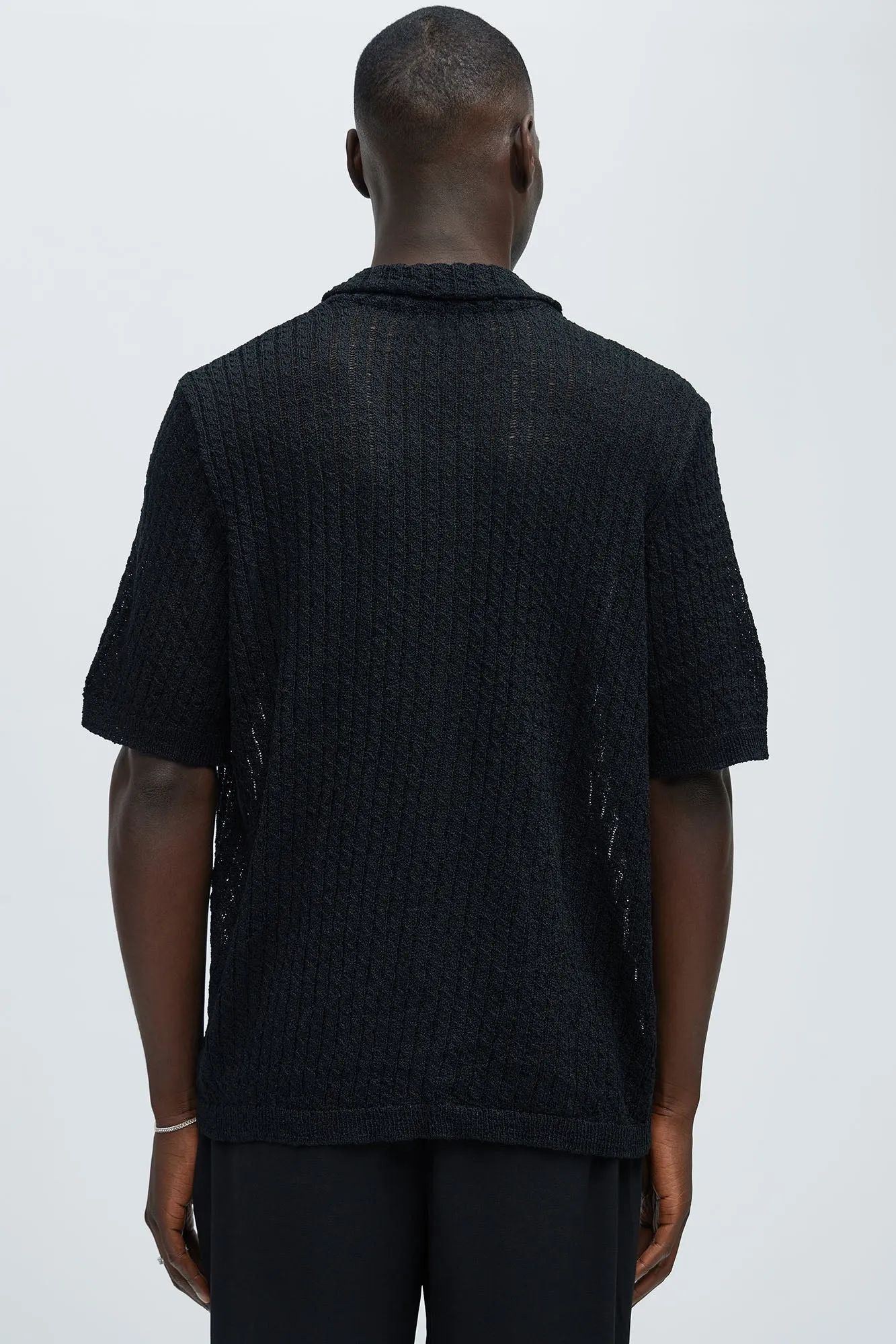 Perez Stripe Knit Shirt - Black sold by Fashion Nova product image thumbnail 4