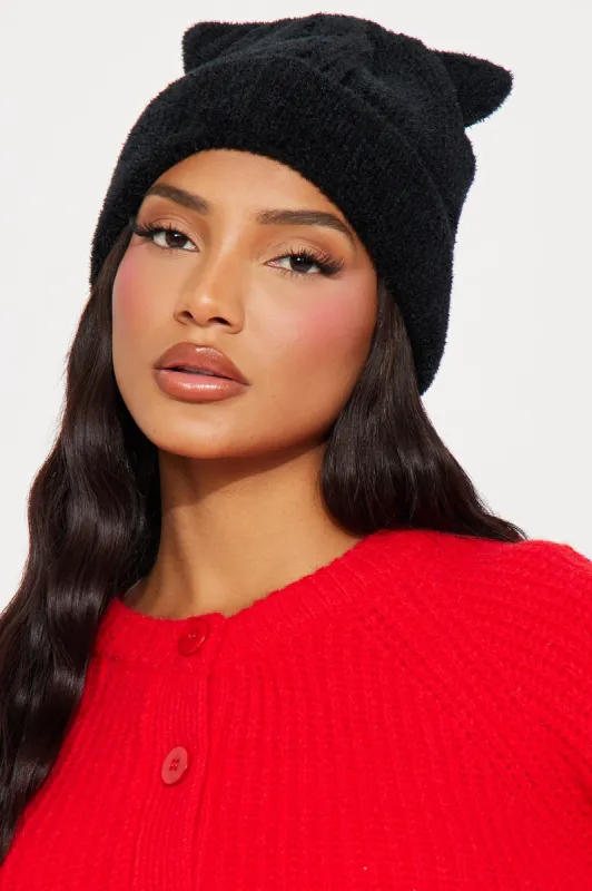 Purfect Kitty Beanie - Black sold by Fashion Nova