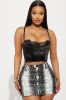 Celeste Satin Corset Top - Black sold by Fashion Nova