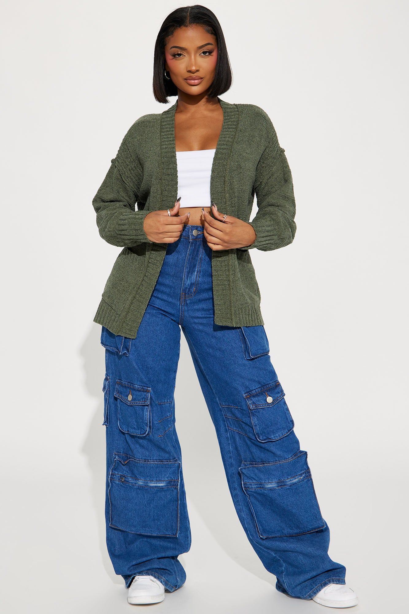Vibin' Casually Cardigan - Olive sold by Fashion Nova product image thumbnail 2
