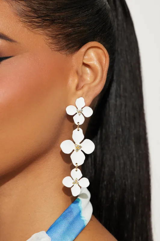 Florencia Drop Earrings - White sold by Fashion Nova