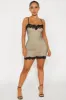 Midnight Glam Rhinestone Mesh Mini Dress - Gold/combo sold by Fashion Nova