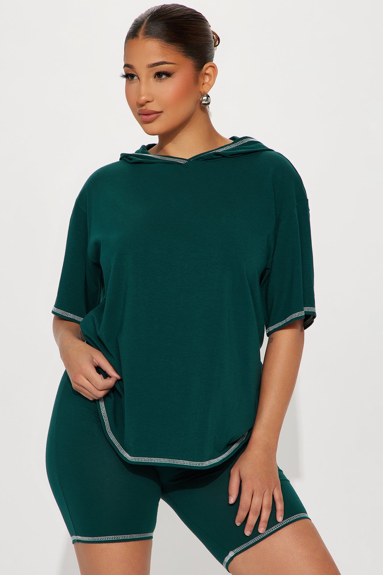 Kristen Biker Short Set - Hunter sold by Fashion Nova product image thumbnail 2