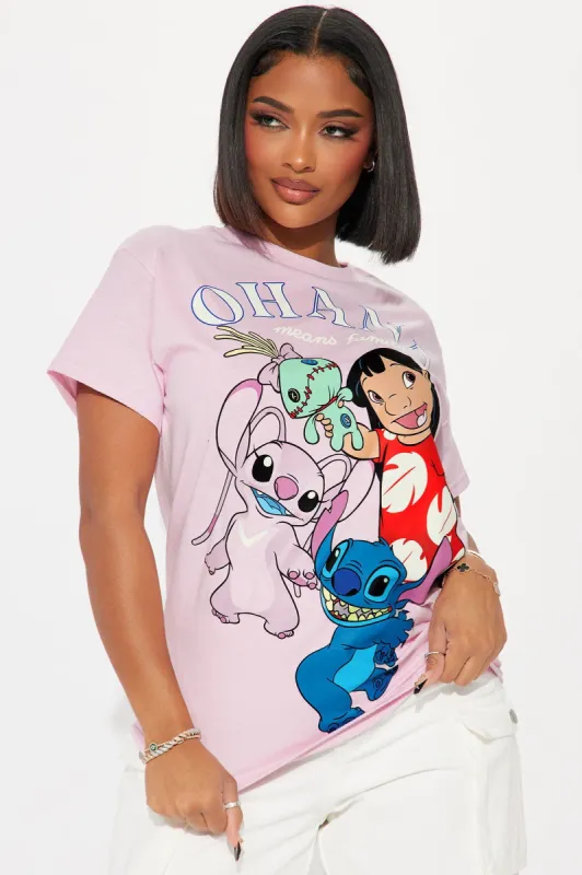 Ohana Means Family Graphic Tshirt - Pink sold by Fashion Nova