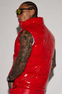 Caleb Puffer Vest - Red sold by Fashion Nova