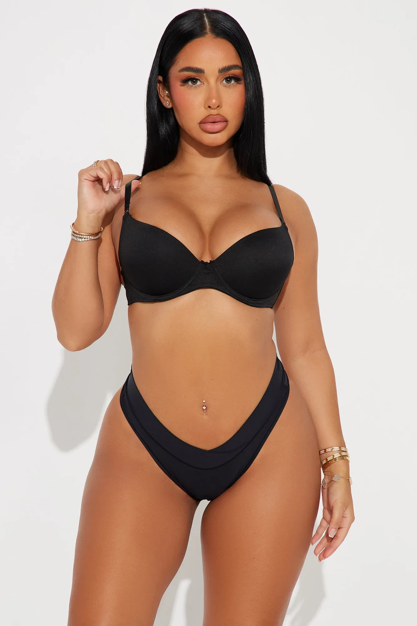 Stay Together Comfort Crossover Thong Panty - Black sold by Fashion Nova product image thumbnail 2