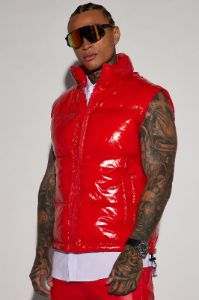 Caleb Puffer Vest - Red sold by Fashion Nova