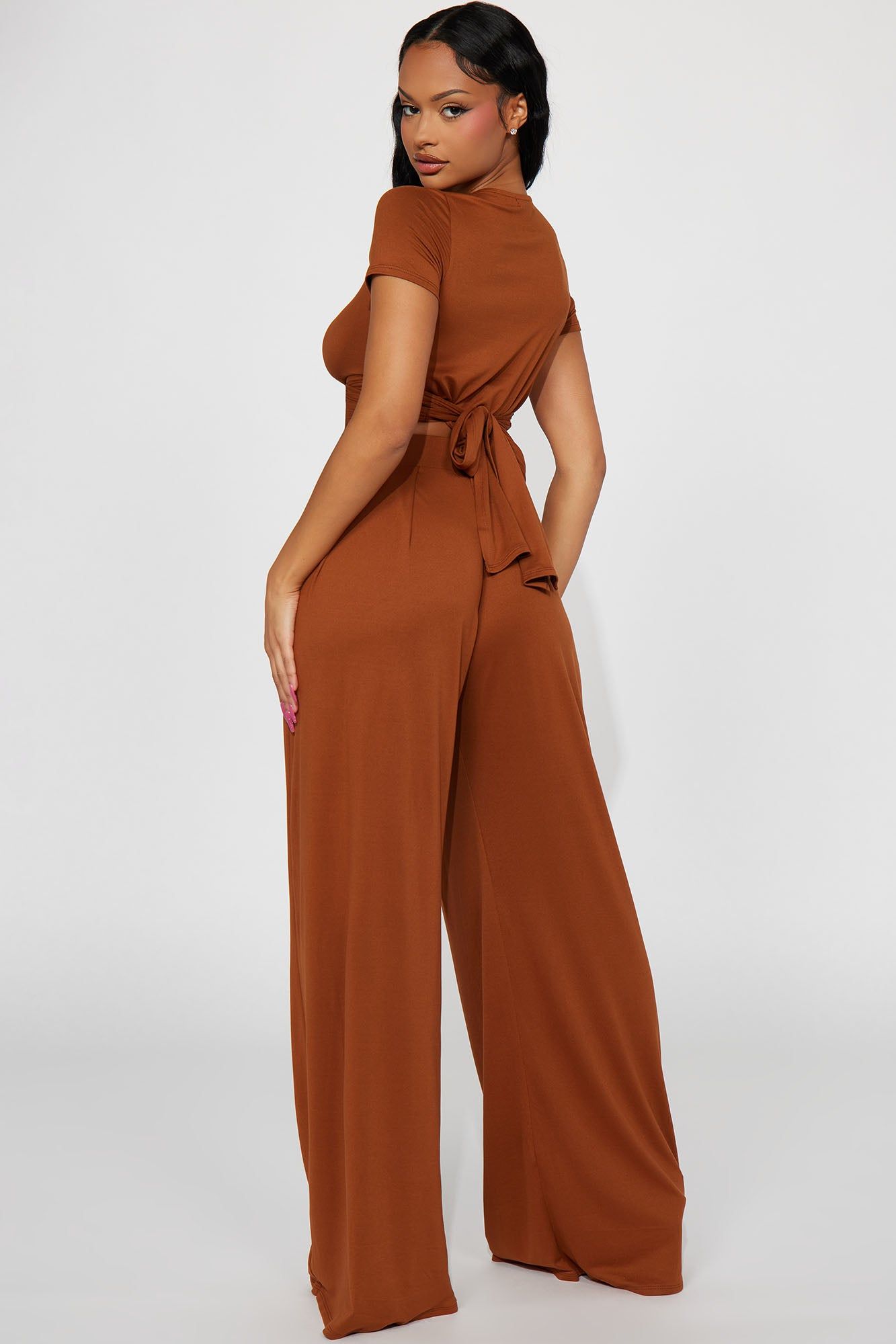 Casually Chic Wide Leg Pant Set - Mocha sold by Fashion Nova product image thumbnail 3