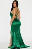 Daniella Ruched Gown - Green sold by Fashion Nova