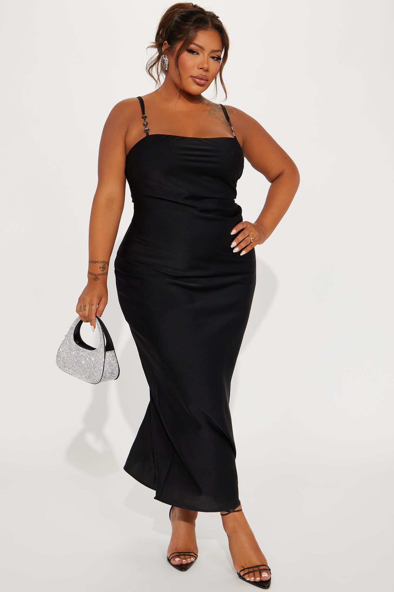 Elicia Satin Maxi Dress - Black sold by Fashion Nova product image thumbnail 4