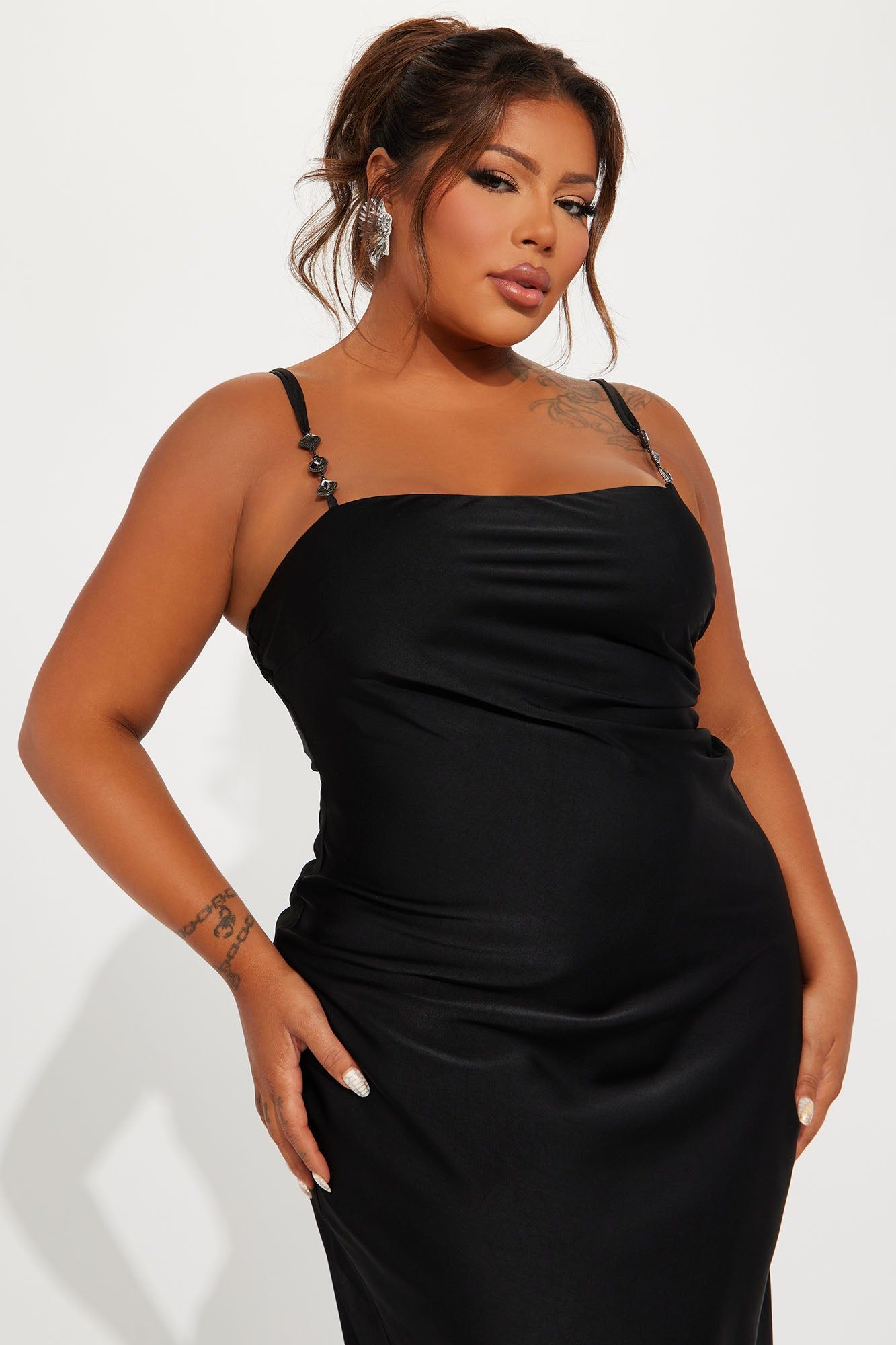 Elicia Satin Maxi Dress - Black sold by Fashion Nova product image thumbnail 5