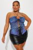 Fun Vibe Halter Top - Blue/combo sold by Fashion Nova