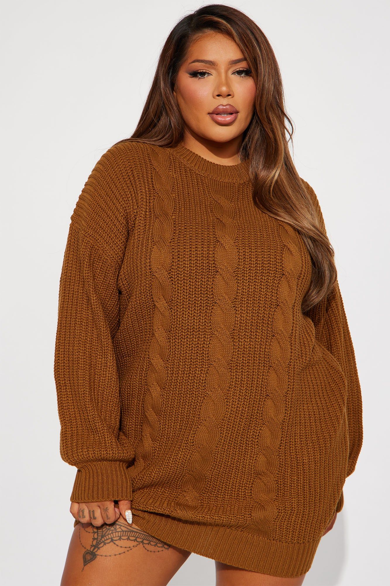 Kelly Sweater Mini Dress - Brown sold by Fashion Nova product image thumbnail 4