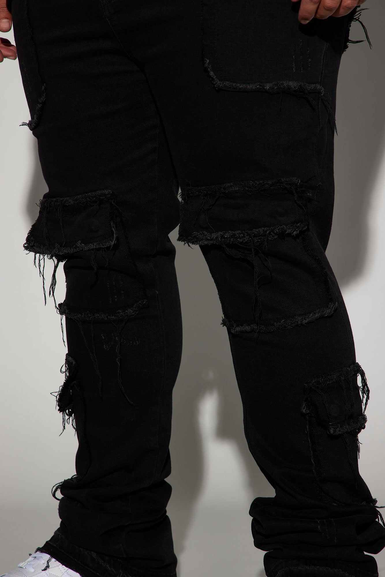 We In This Chained Stacked Skinny Flare Jeans - Black sold by Fashion Nova product image thumbnail 8