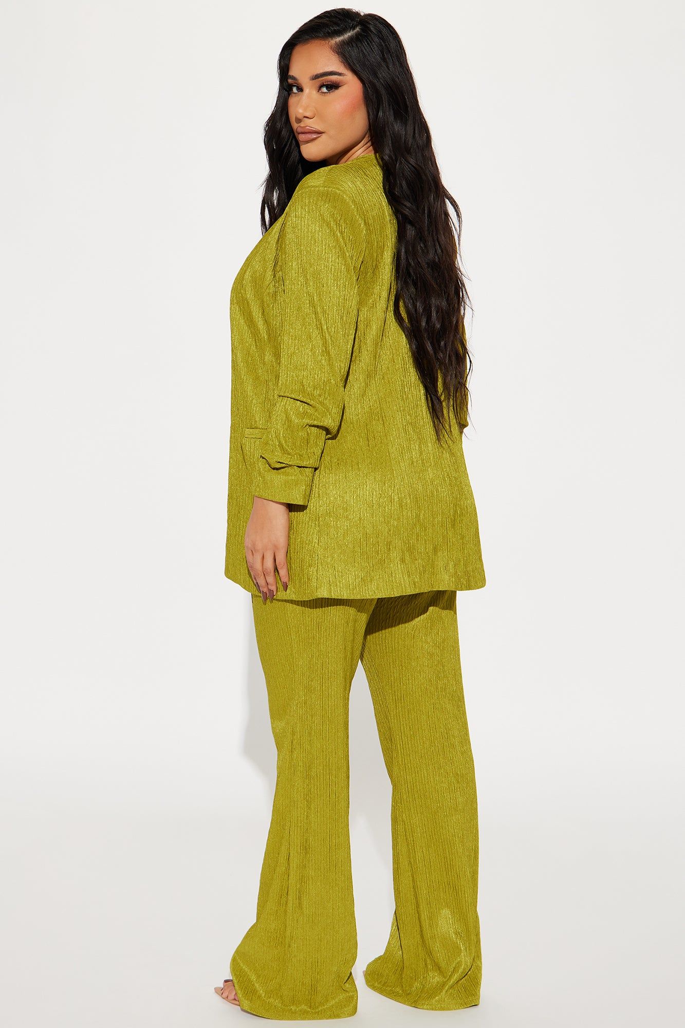 Keep It Classy Textured Blazer Pant Set - Chartreuse sold by Fashion Nova product image thumbnail 3