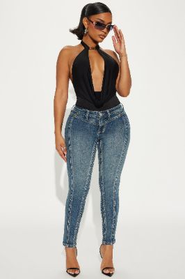 Well Versed Stretch Skinny Jeans - Dark Wash sold by Fashion Nova