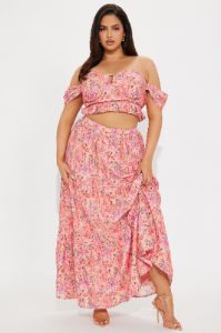 Alexis Skirt Set - Pink/combo sold by Fashion Nova