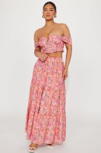 Alexis Skirt Set - Pink/combo sold by Fashion Nova