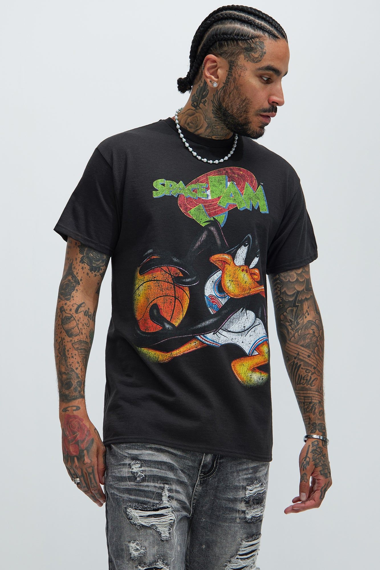 Space Jam Ballin Daffy Short Sleeve Tee - Black sold by Fashion Nova