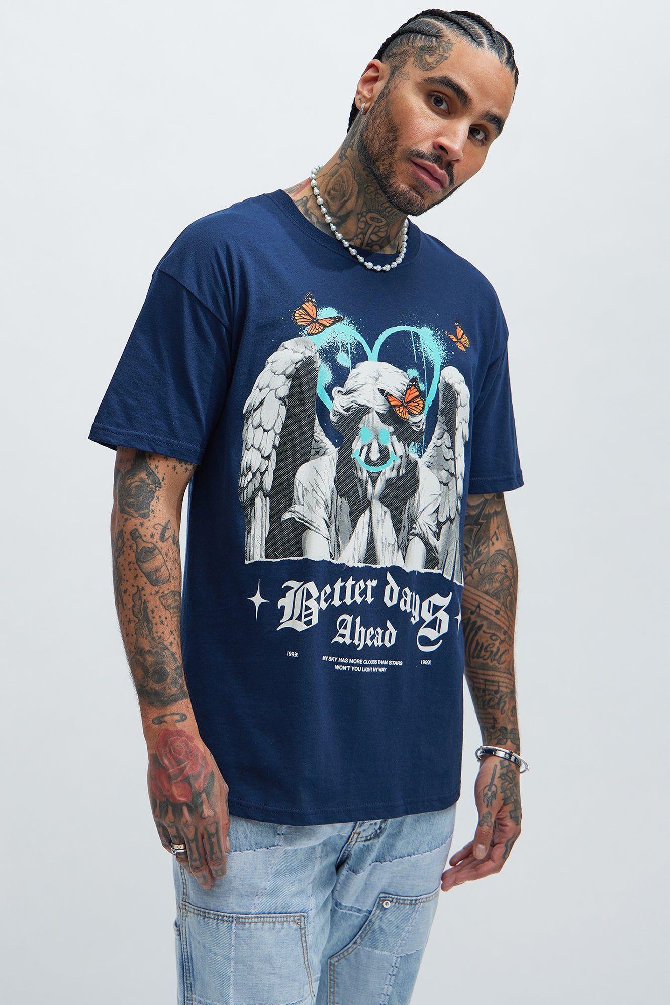 Better Days Ahead Short Sleeve Tee - Navy sold by Fashion Nova