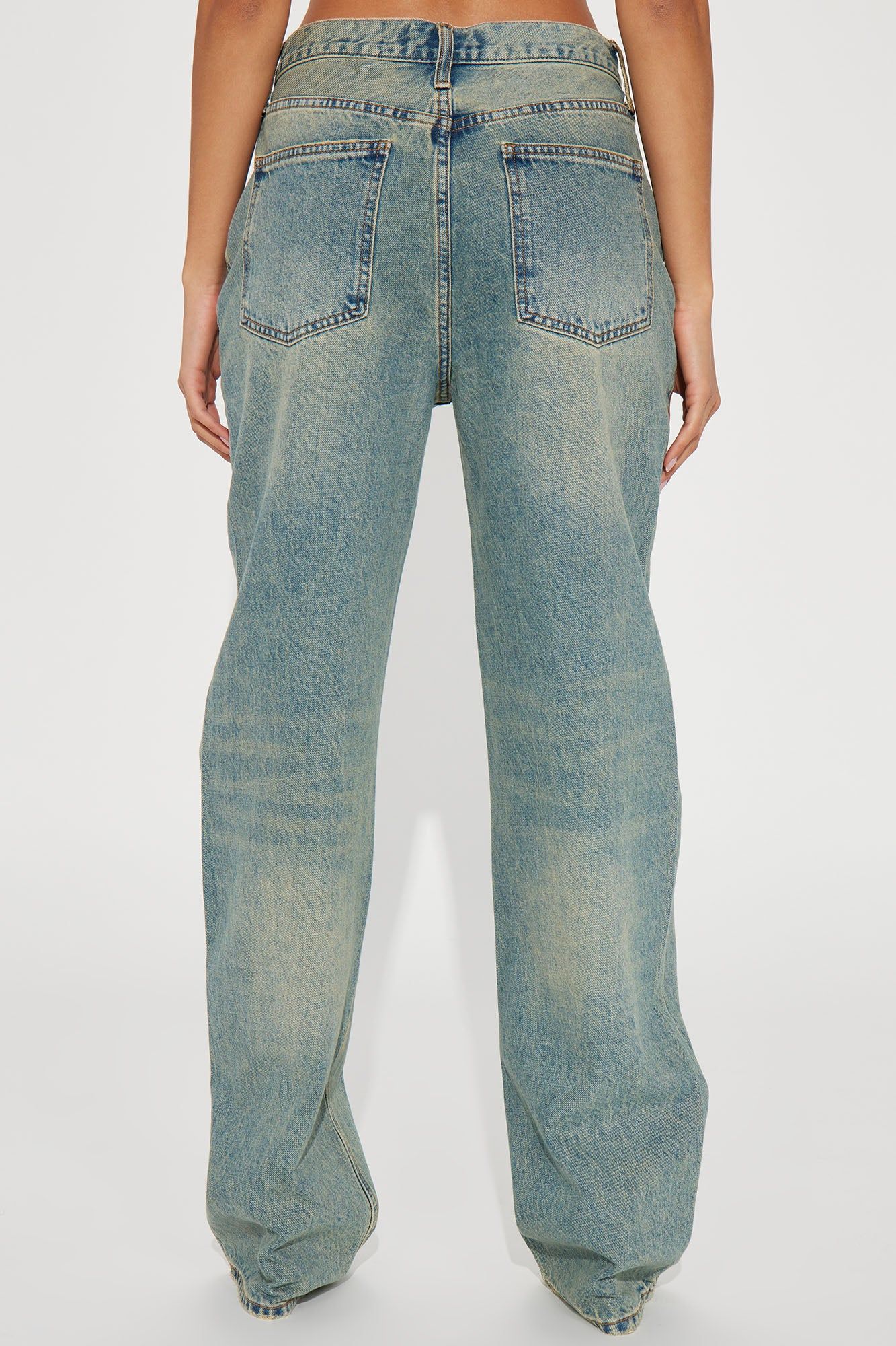 Crossover Tinted Ripped Straight Leg Jeans - Vintage Wash sold by Fashion Nova product image thumbnail 4