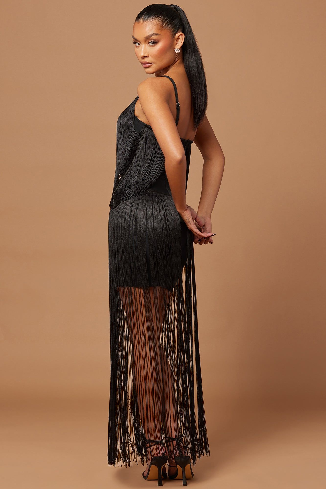 Remi Fringe Bandage Mini Dress - Black sold by Fashion Nova product image thumbnail 4