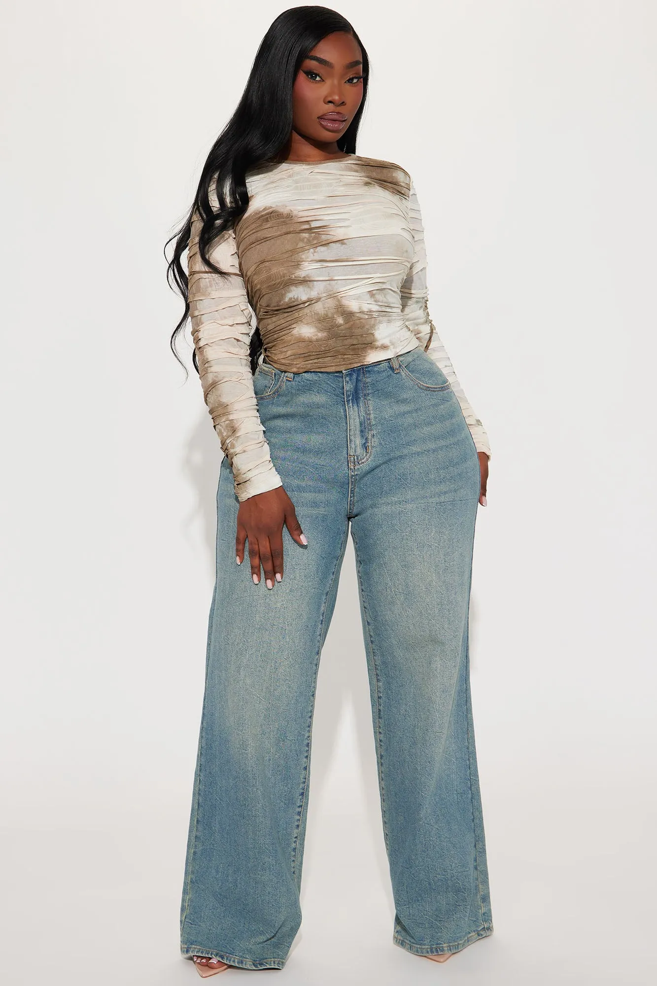 Dangerously In Love Distressed Top - Taupe/combo sold by Fashion Nova product image thumbnail 5