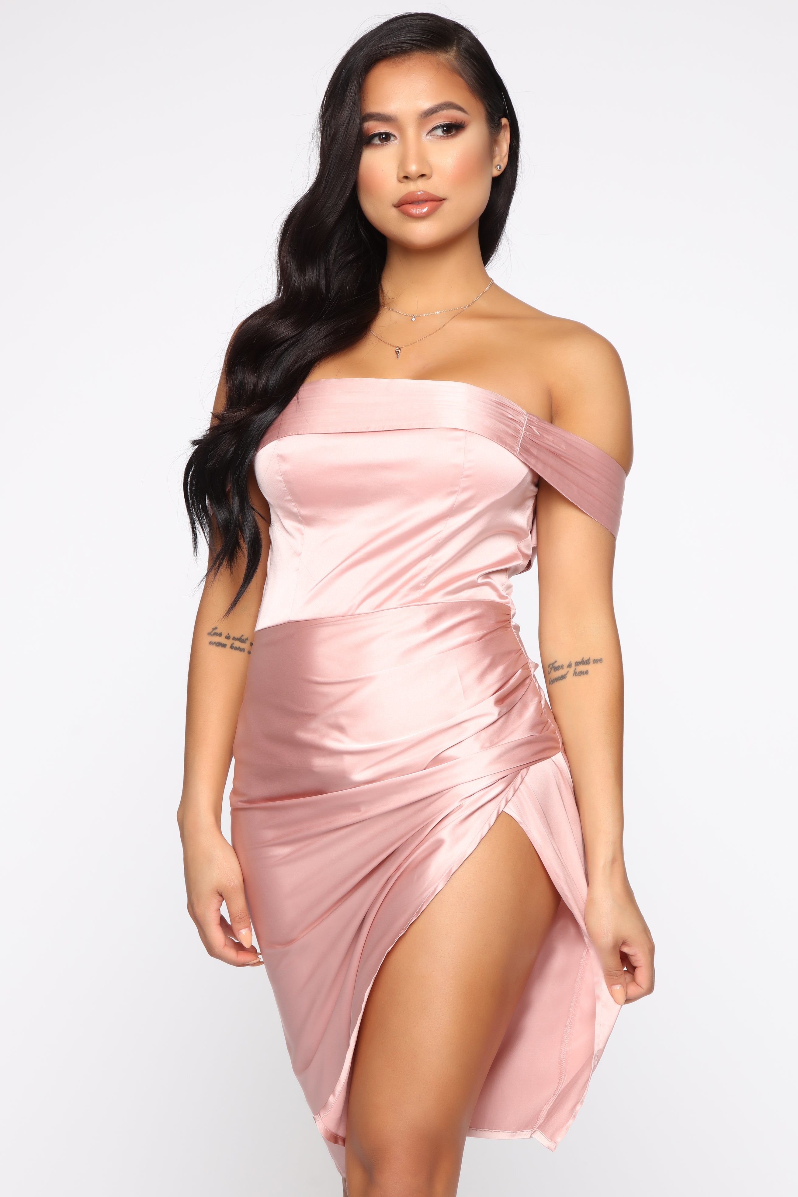 Still Have You Satin Midi Dress - Champagne sold by Fashion Nova product image thumbnail 2