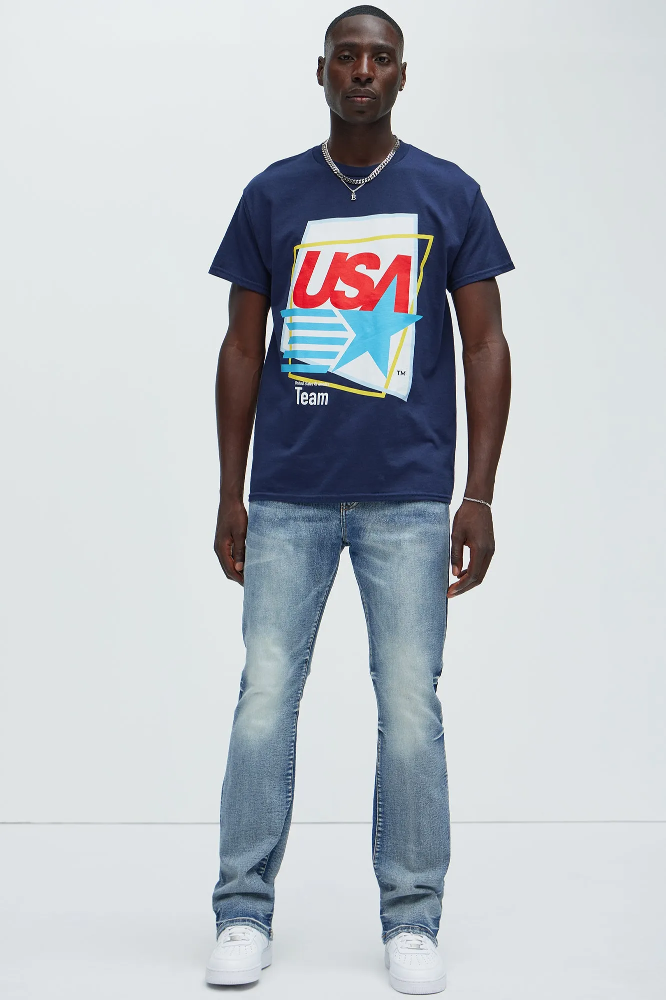 Gabriel Stacked Slim Flare Jeans - Light Blue Wash sold by Fashion Nova product image thumbnail 2