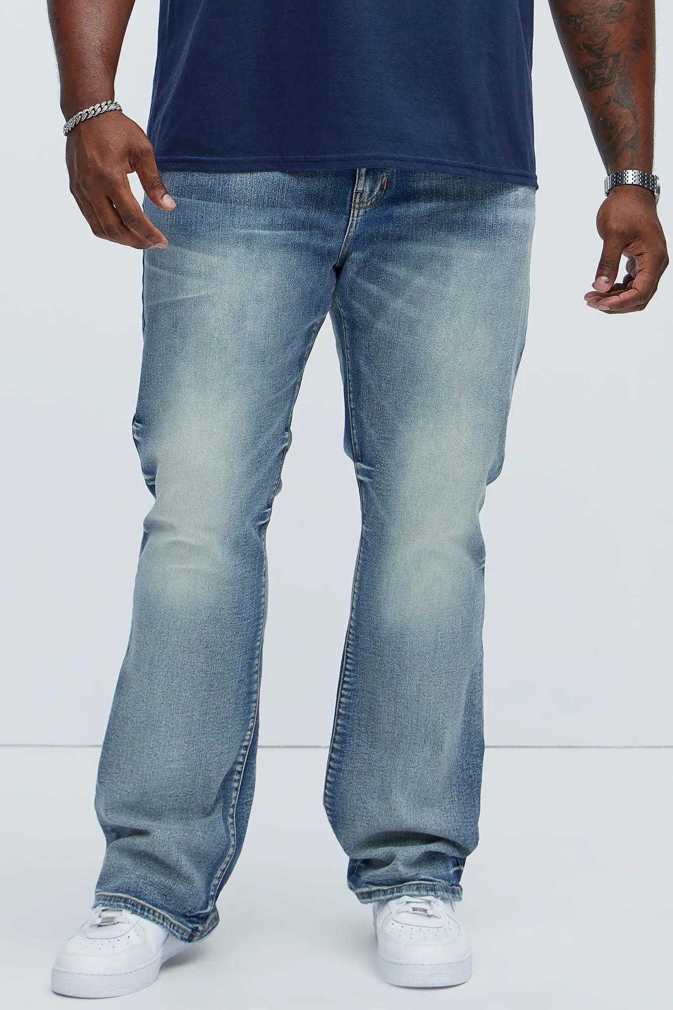 Gabriel Stacked Slim Flare Jeans - Light Blue Wash sold by Fashion Nova product image thumbnail 5