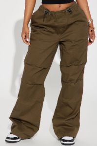 Not Giving In Parachute Pant - Olive sold by Fashion Nova