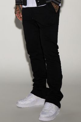 Tyson Back Zipper Skinny Flared Sweatpants - Black sold by Fashion Nova