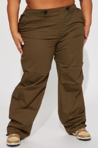 Not Giving In Parachute Pant - Olive sold by Fashion Nova