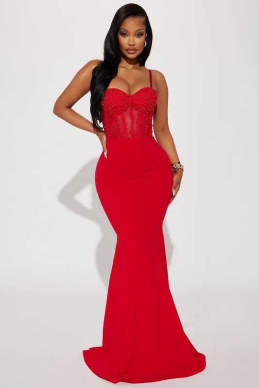 Bella Embellished Gown - Red sold by Fashion Nova