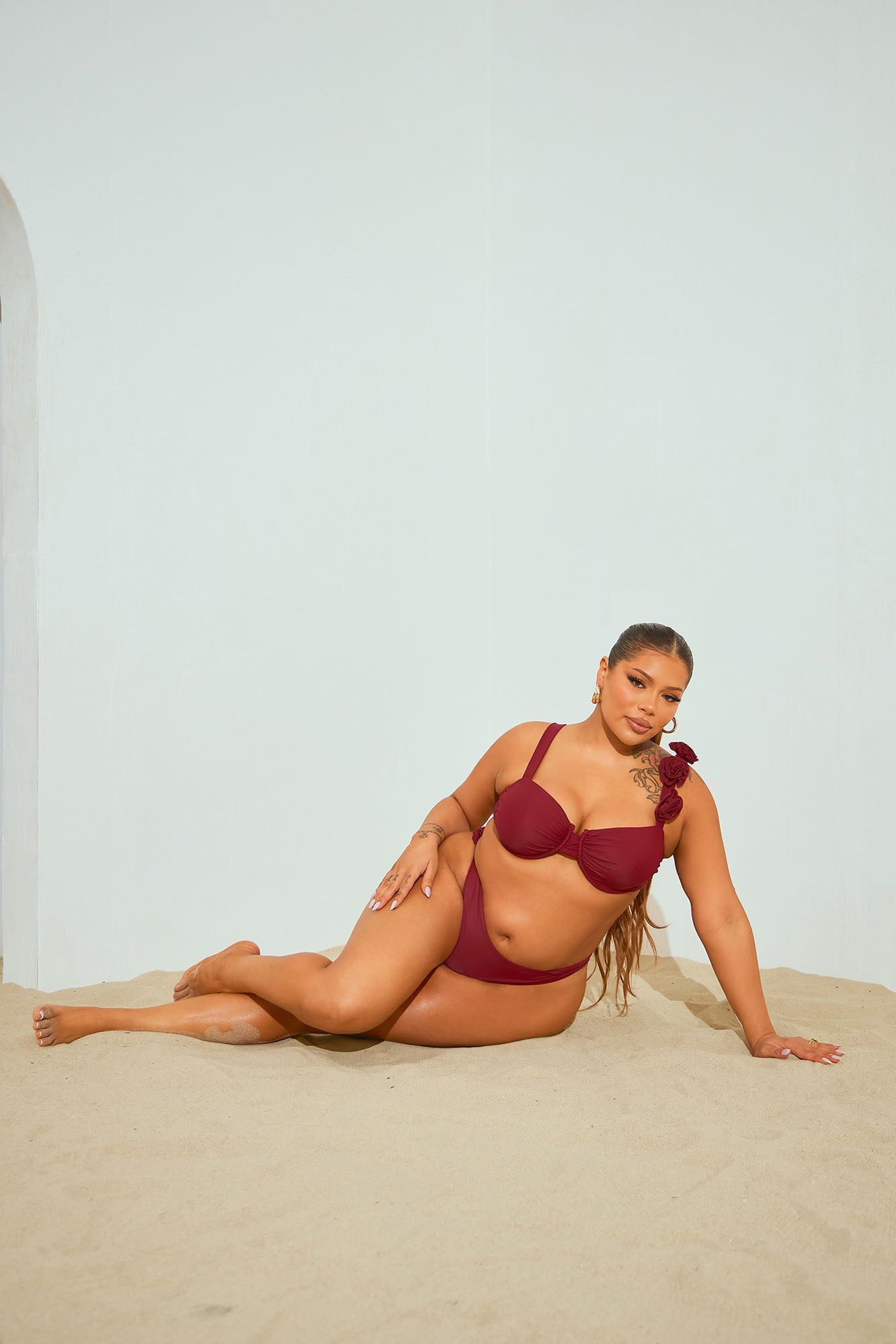 Raisa Rosette 2 Piece Bikini - Wine sold by Fashion Nova product image thumbnail 5