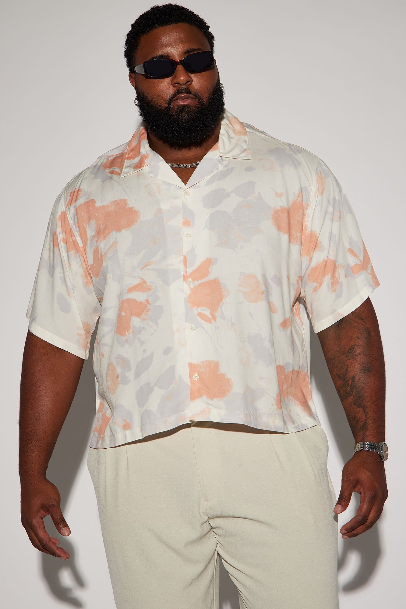Rising Button Up Shirt - Off White/combo sold by Fashion Nova product image thumbnail 4