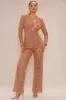 Amalfi Crochet Blazer Suit Set - Chocolate sold by Fashion Nova