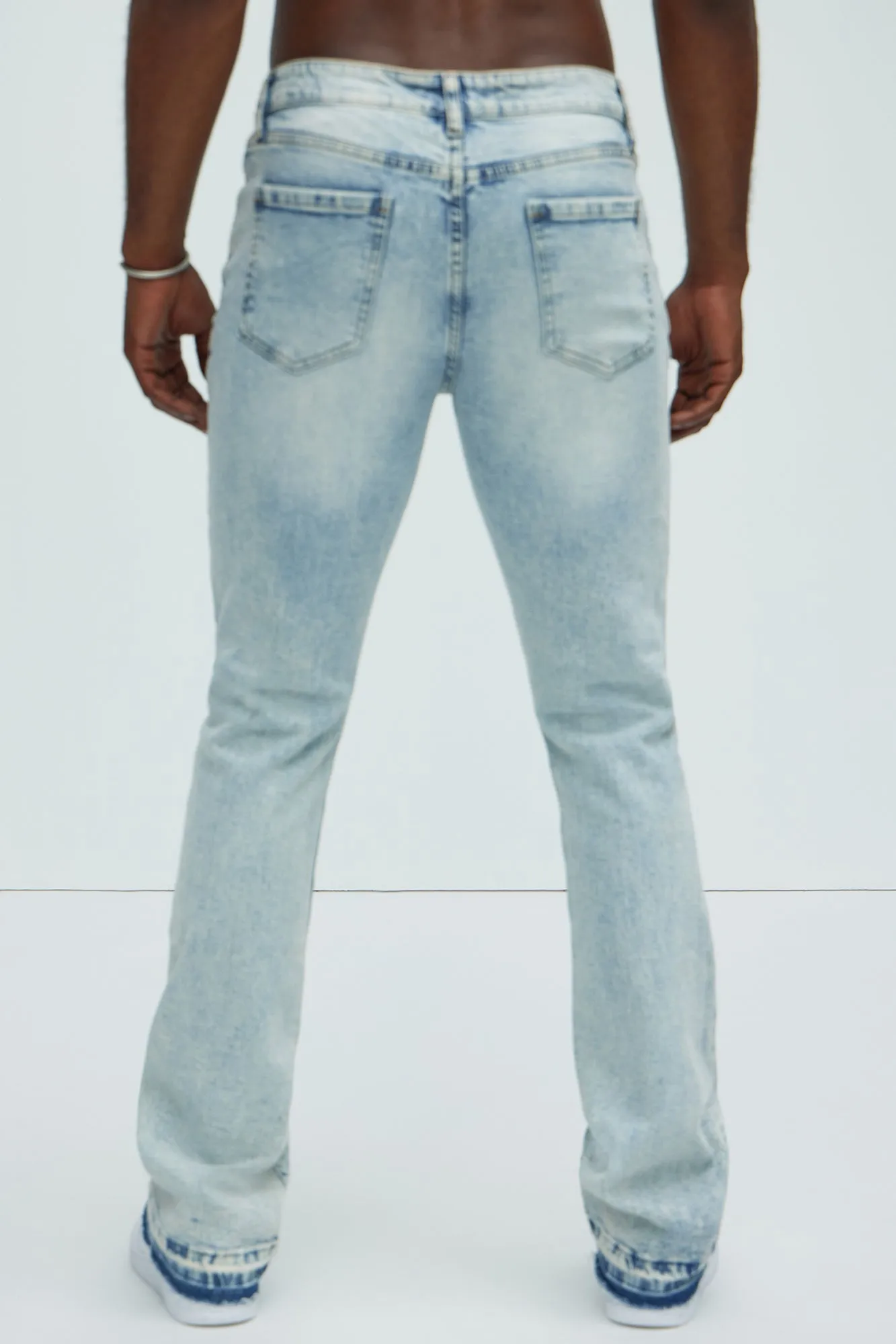 Cornell Stacked Skinny Flare Jeans - Bleach Blue Wash sold by Fashion Nova product image thumbnail 4