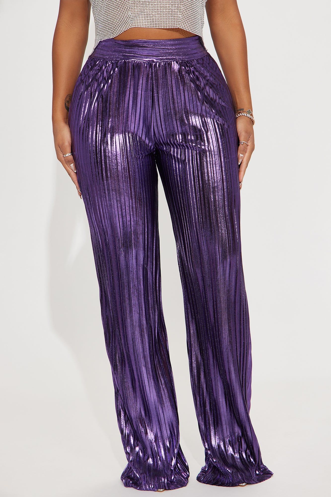 Party Up Metallic Plisse Pant - Purple sold by Fashion Nova product image thumbnail 2
