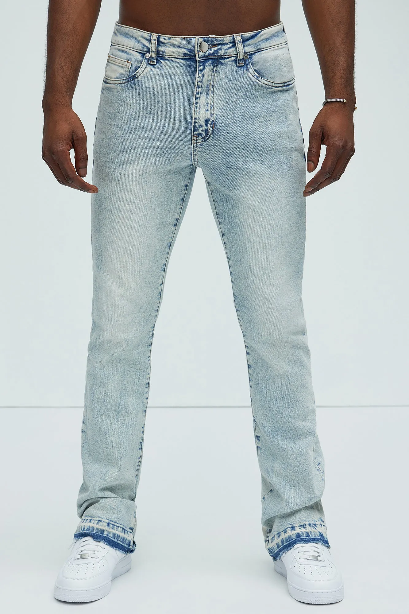 Cornell Stacked Skinny Flare Jeans - Bleach Blue Wash sold by Fashion Nova product image thumbnail 3