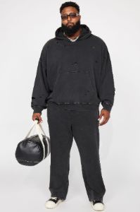 Tyson Ride It Out Straight Sweatpants - Black Wash sold by Fashion Nova