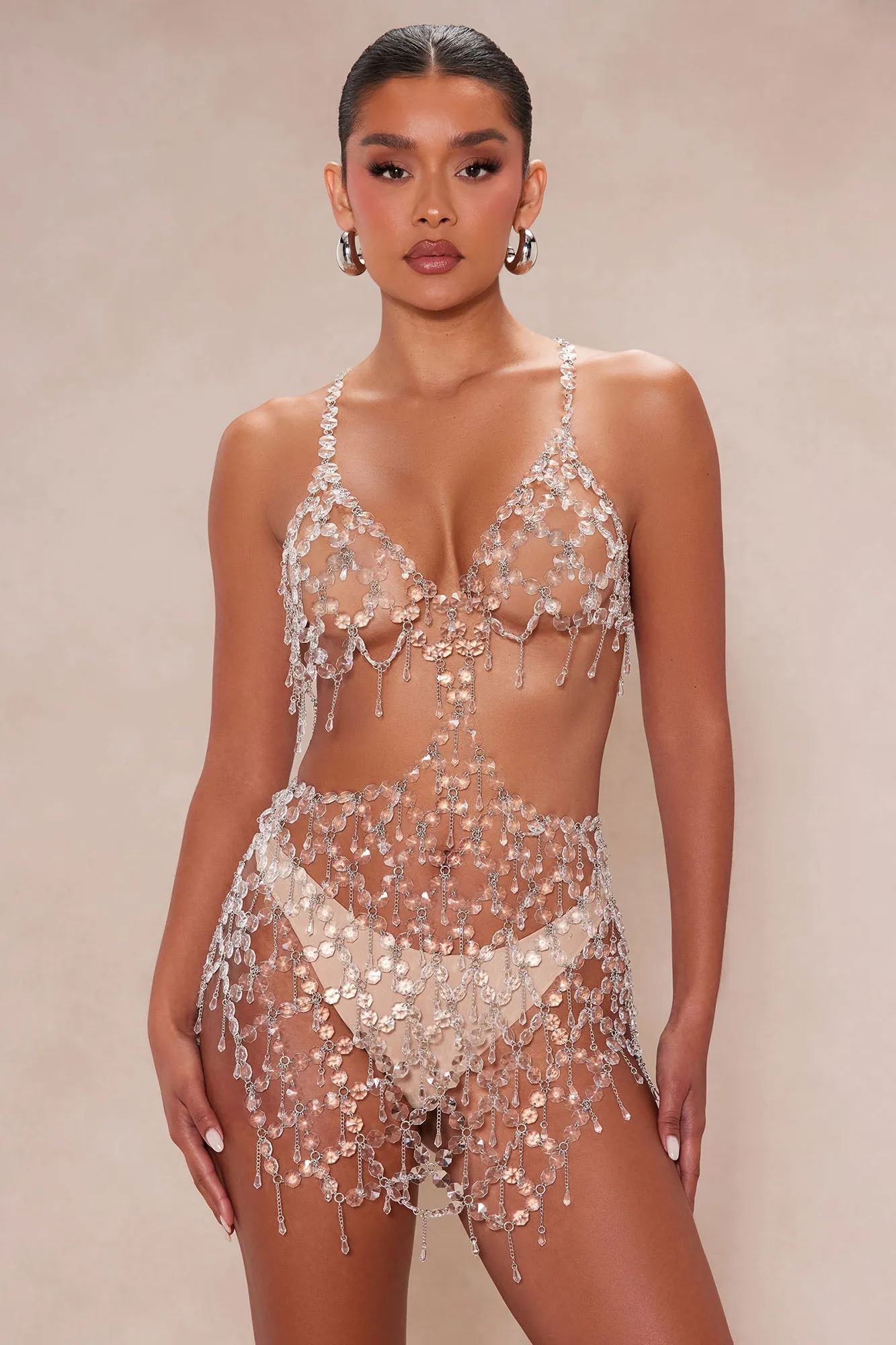 Ibiza Crystal Mini Dress - Silver sold by Fashion Nova product image thumbnail 2