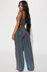 Really Going Reflective Jogger Set - Charcoal sold by Fashion Nova