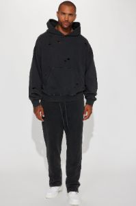 Tyson Ride It Out Straight Sweatpants - Black Wash sold by Fashion Nova