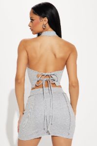 Gigi Skirt Set - Heather Grey sold by Fashion Nova