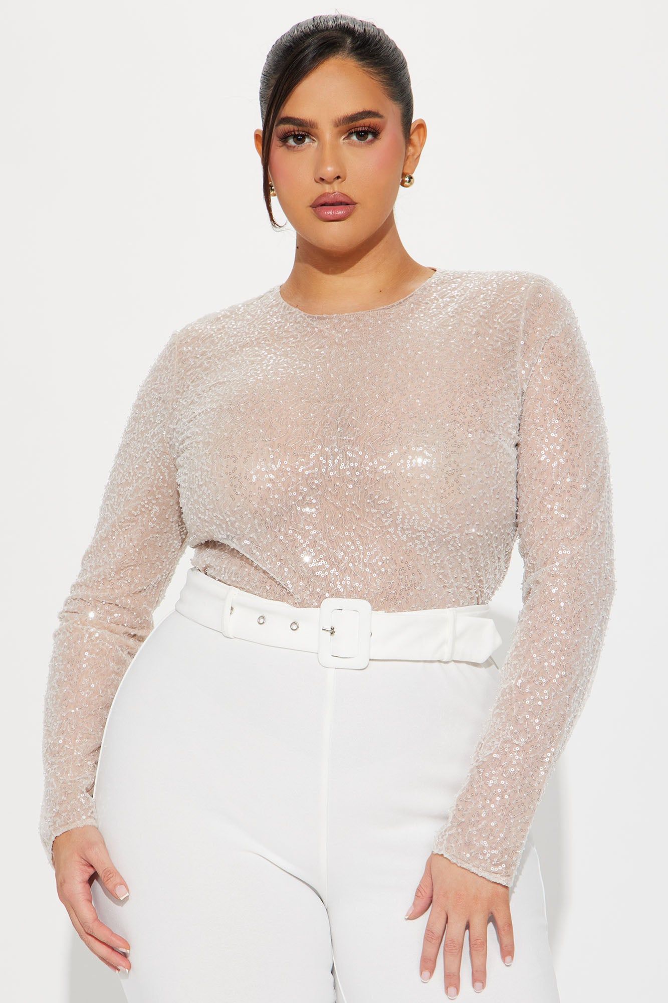 Spark The Passion Sequin Jumpsuit - Off White sold by Fashion Nova product image thumbnail 5