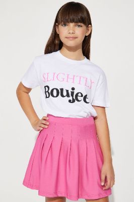 Mini Slightly Boujee Short Sleeve Tee - White sold by Fashion Nova