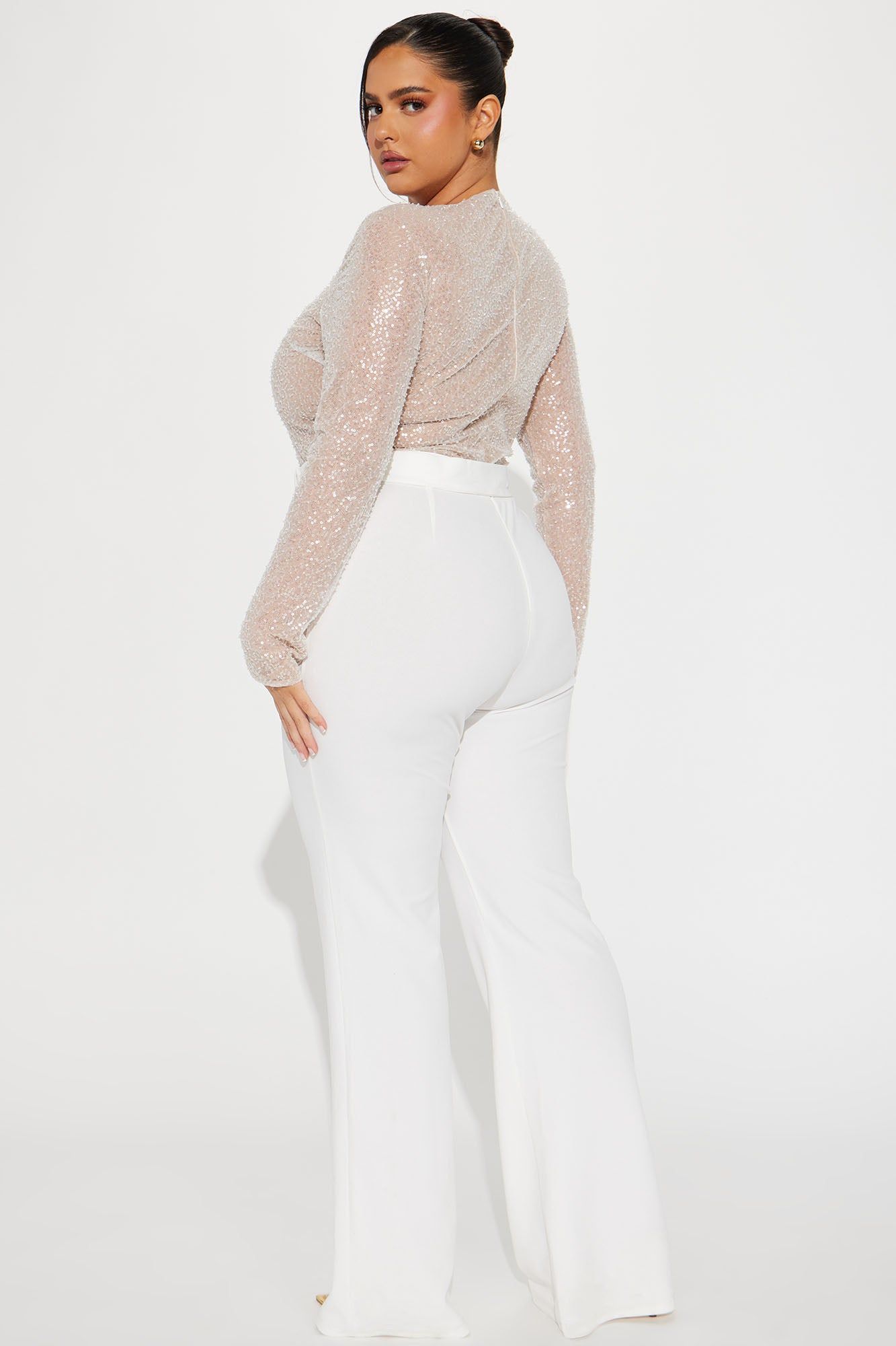 Spark The Passion Sequin Jumpsuit - Off White sold by Fashion Nova product image thumbnail 6