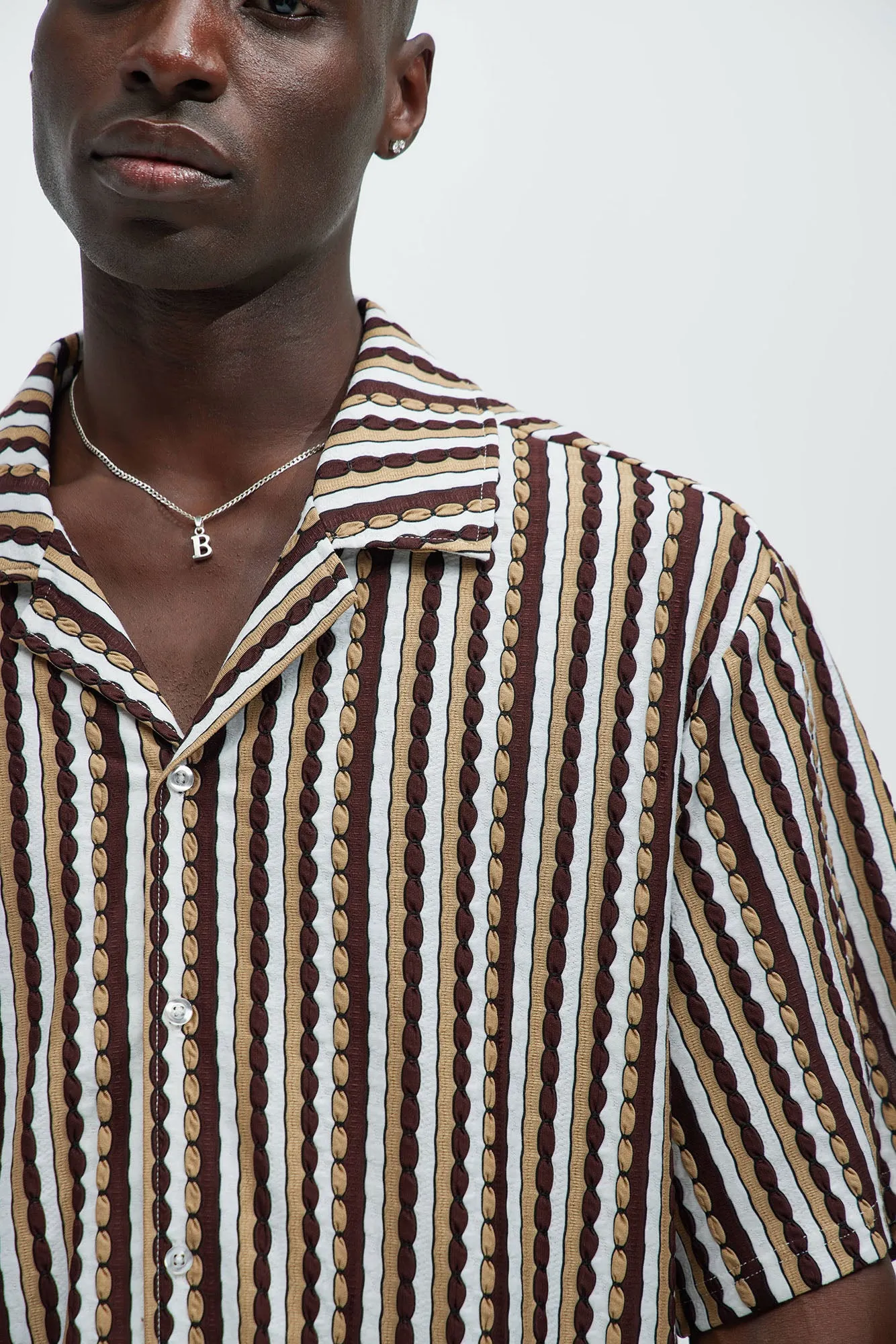 Belfort Jacquard Knit Shirt - Brown sold by Fashion Nova product image thumbnail 3