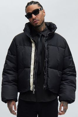 Norton Cropped Puffer - Black sold by Fashion Nova